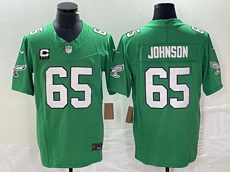 Men Philadelphia Eagles #65 Johnson Green 2023 Nike Vapor Limited NFL Jerseys->philadelphia eagles->NFL Jersey